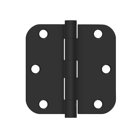 Deltana 3-1/2 x 3-1/2 x 5/8 Radius Steel Hinge Paint Black Finish SS35R51B